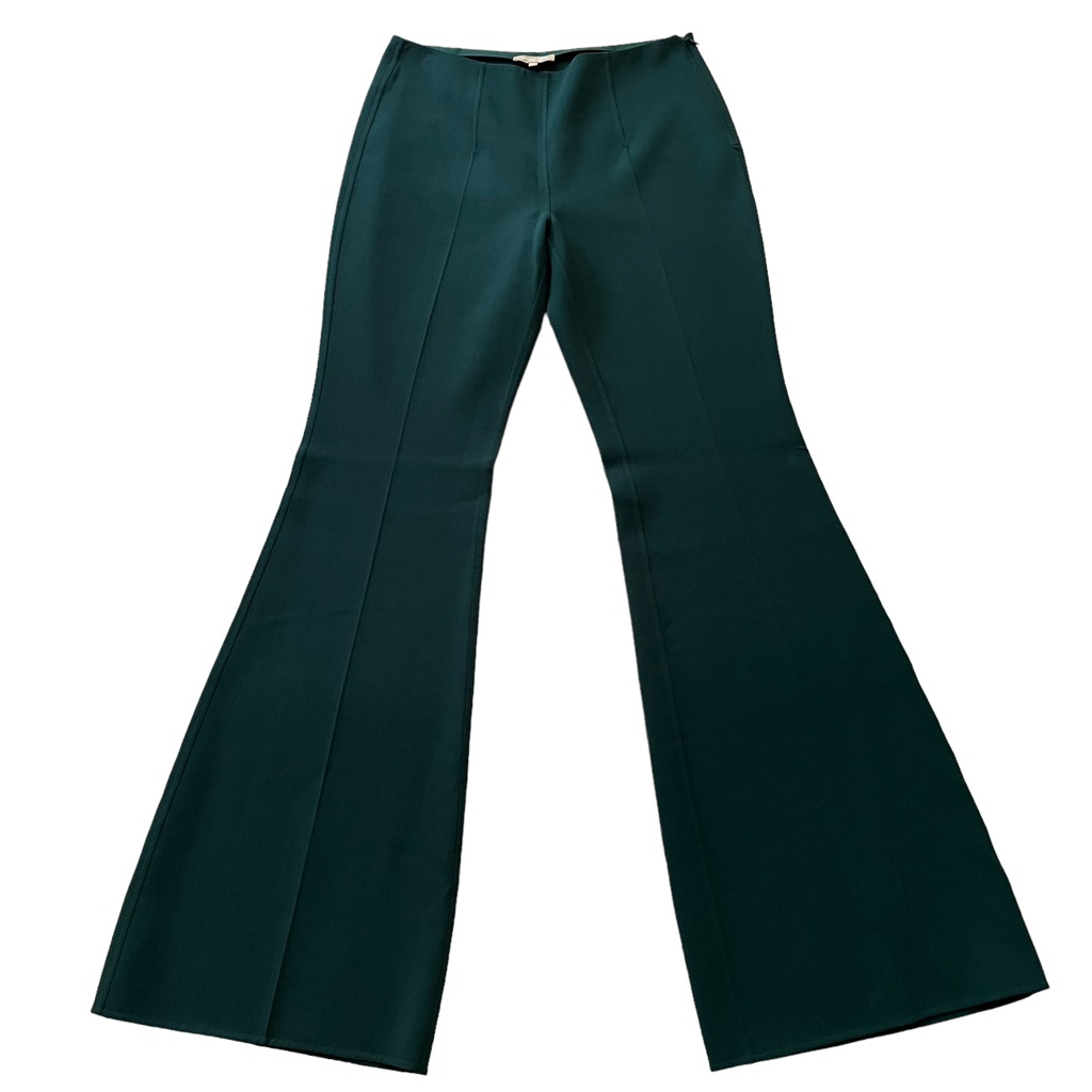 Michael Kors Collection Hunter Green Haylee Flared Pants 16 New